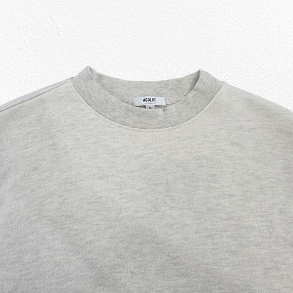 AGOLDE Simone Sleeveless Sweatshirt Gray Cream Fleece Lined Vest Size Medium - Picture 2 of 7